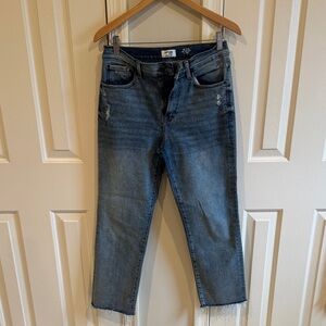 Kensie Blue high rise, slim straight jeans